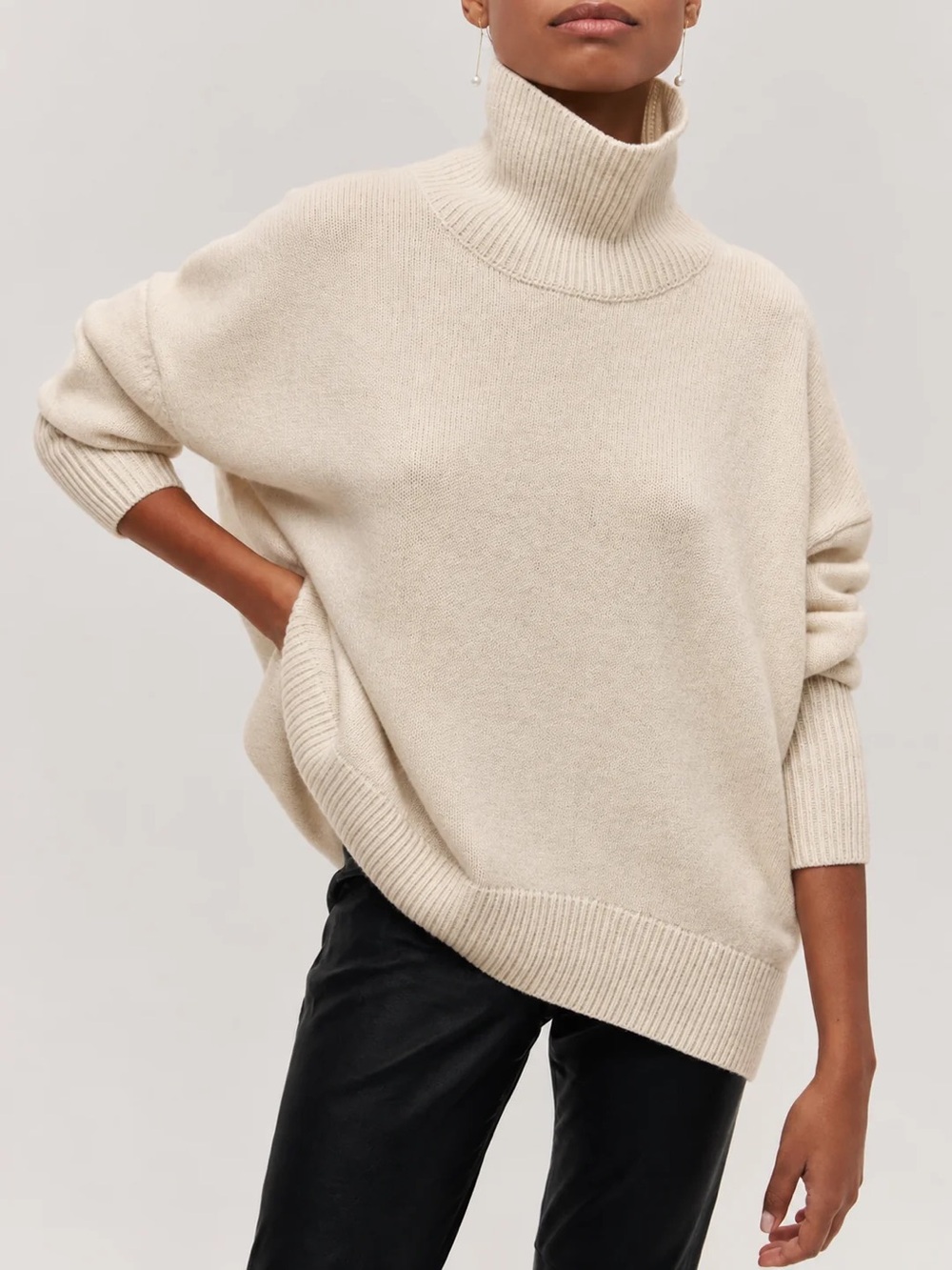 Commense Cream Turtleneck Sweater